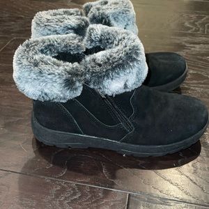 Khombu Women's Jessica Ankle Booties Faux Fur for Cold Winter Weather